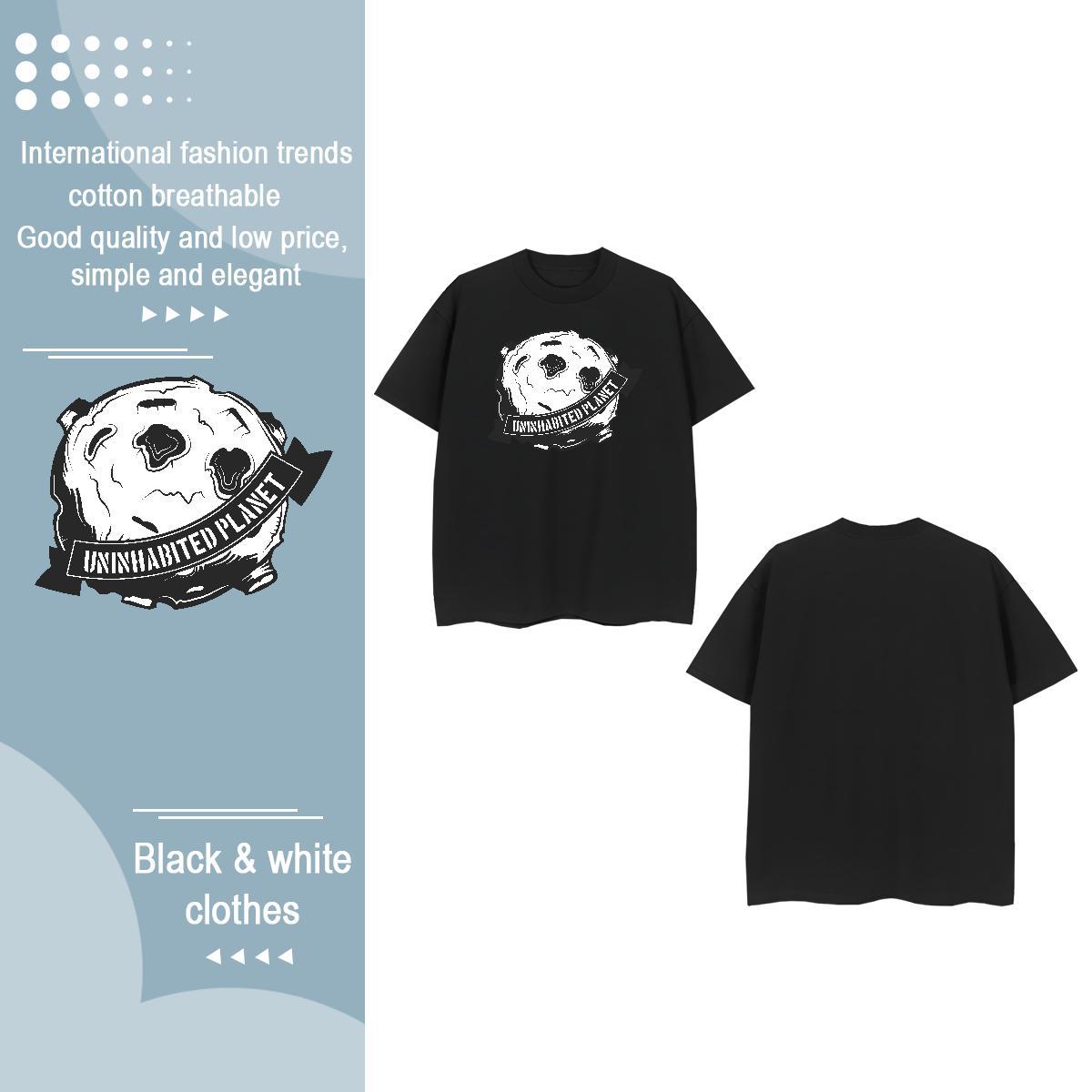 Classic T Shirts Women Round Neck Short Sleeve 230g 100% Cotton Unisex Tshirts Graphic ET Beach Comfortable Tops Tees