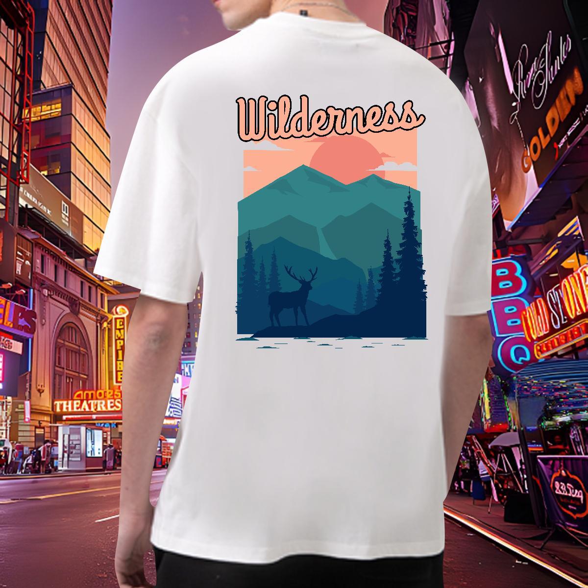 Free Shipping T shirt 230g 100% Cotton mountains Casual Beach DIY Anime Breathable Short Sleeve Tshirts New Arrival Clothings