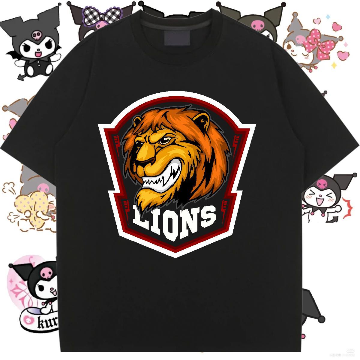 2024 Woman T Shirts Crew Neck Breathable 230g Pure Cotton Tshirt for Man Woman Oversized L-4XL lion Street Casual Lady Top Shirts