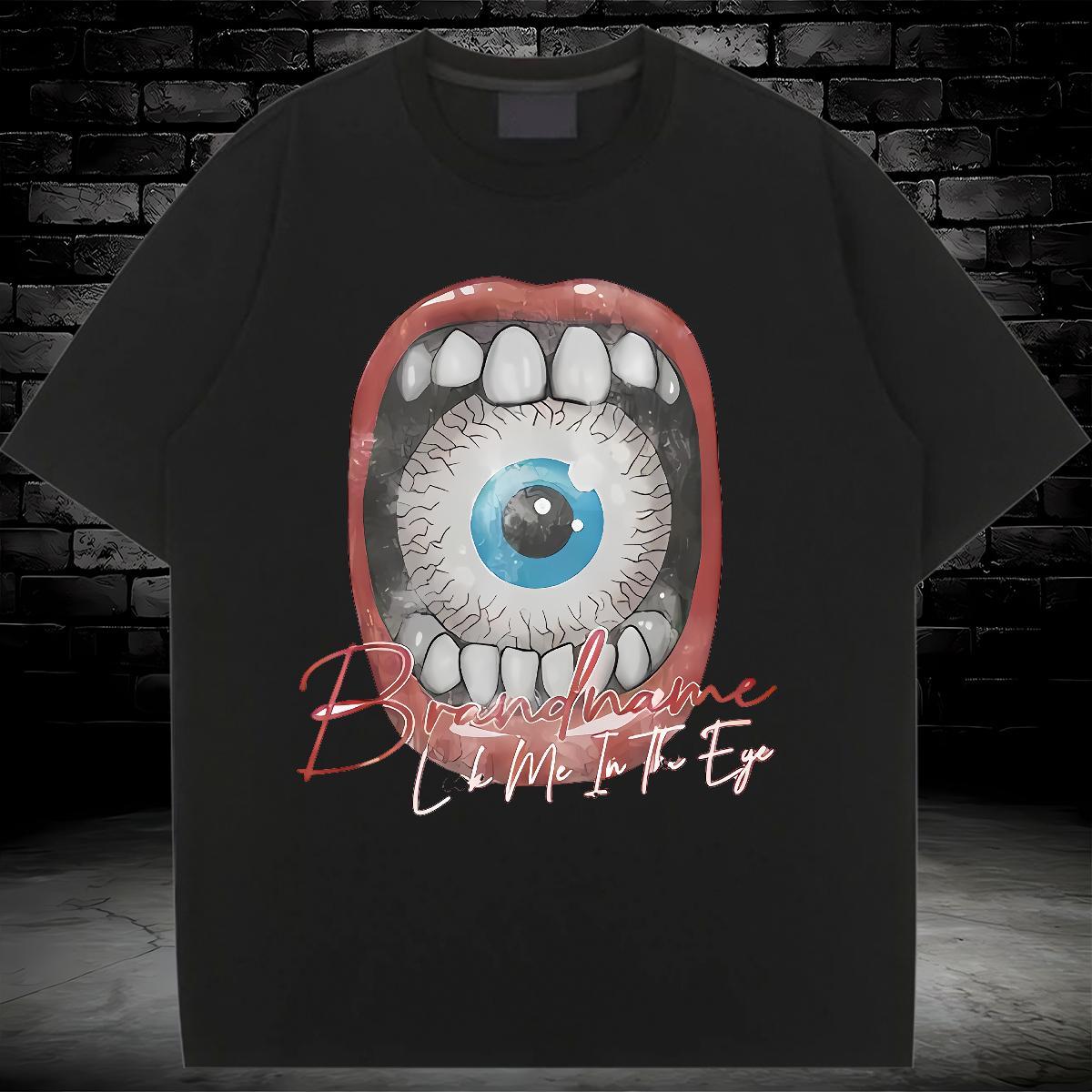 DIY T Shirts Women 230g 100% Cotton Breathable Crew Neck Casual Daily Wear eyeball Woman Tshirt Designer Nice Cartoon Printing L-4XL Tshirts