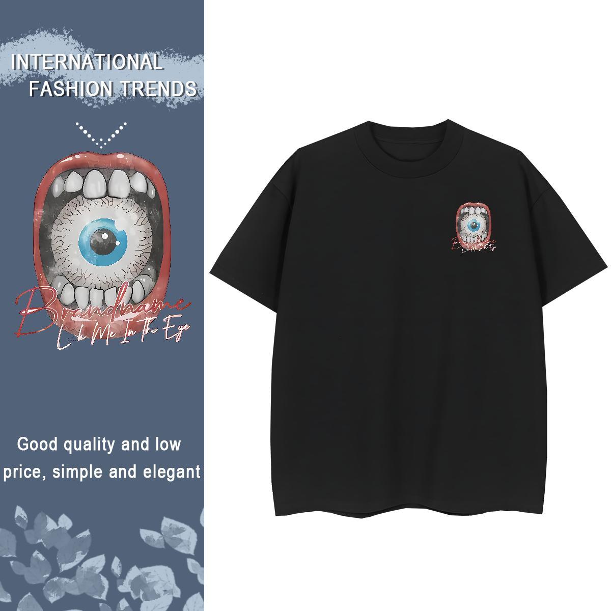 Brand eyeball T Shirts Men Casual Daily Wear Men Tshirts 230g 100% Cotton DIY Pure Cotton Customized Tees Shirts