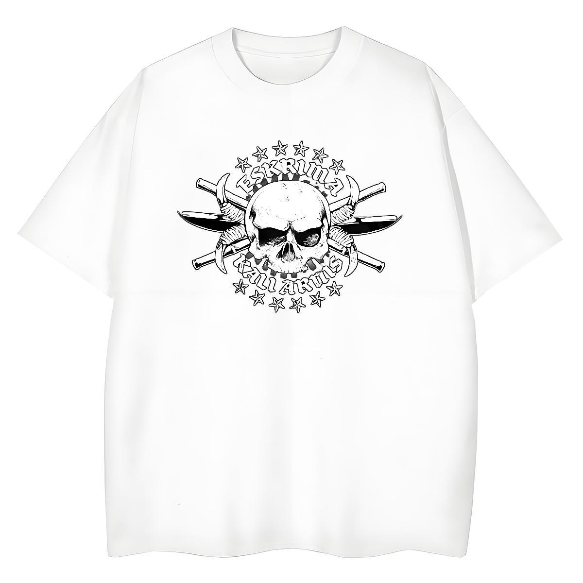 Fashion Casual T shirt 230g Cotton Breathable Crew Neck Hip Hop skull Unisex Tshirts 5A DIY Anime Printed Clothes Shirt