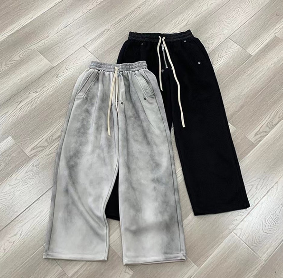 Men's Pants Dirty pants worn loose casual American high street men's and women's straight leg sweatpants