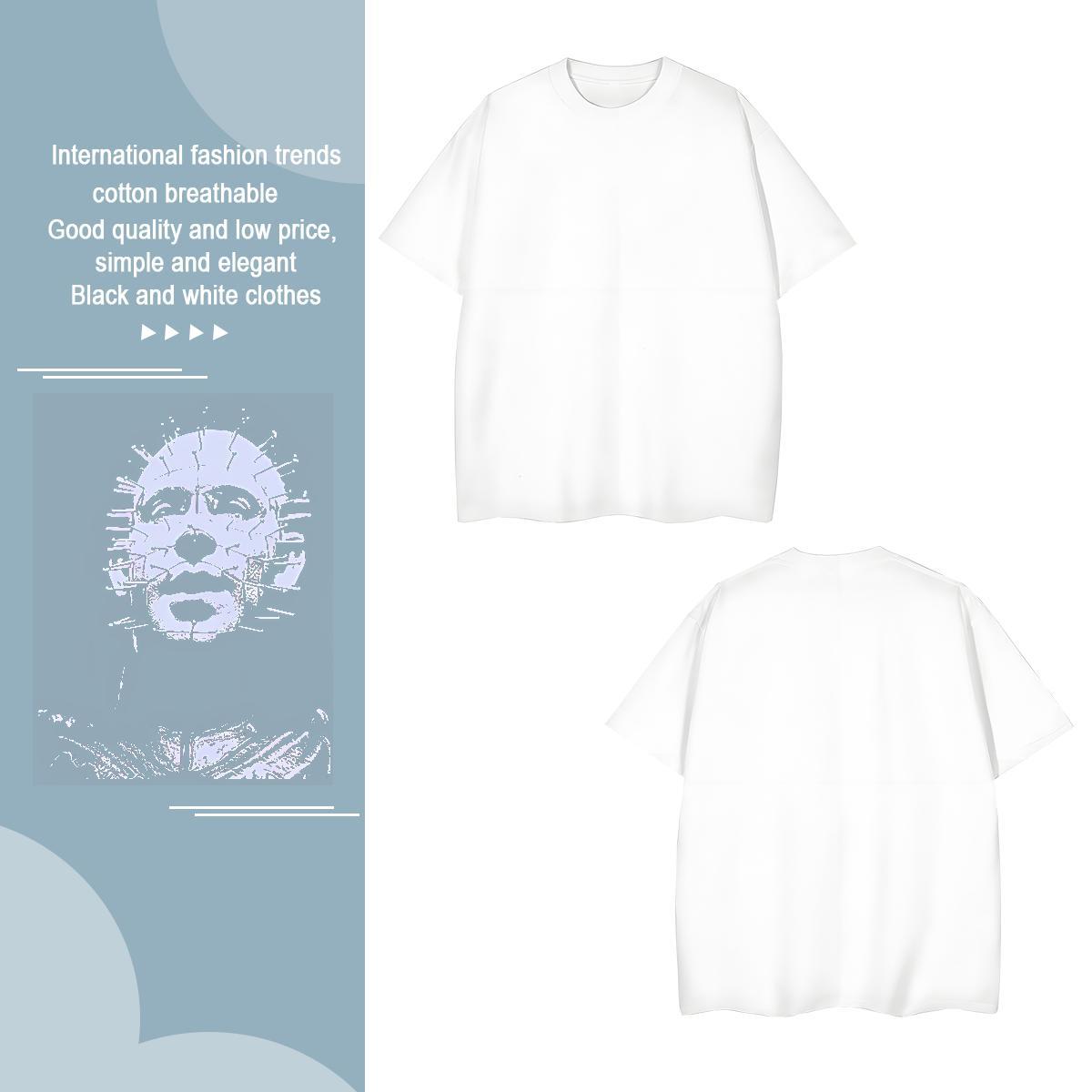 Designer Fashion skull Couples T Shirts 230g 100% Cotton Mens T Shirts Anime Print Daily Outfit Breathable Short Sleeve Comfortable Tops Shirt