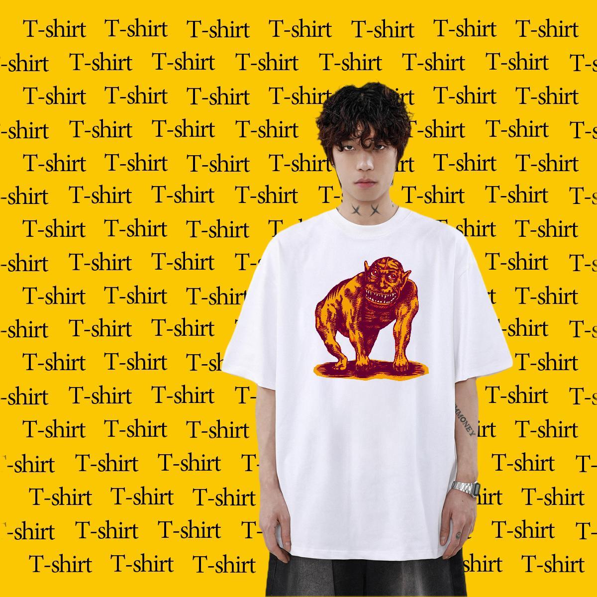 Fashion Design Daily Wear Men Tshirts scary Breathable Short Sleeve 230g Cotton T Shirt For Man Unisex DIY Anime Clothes