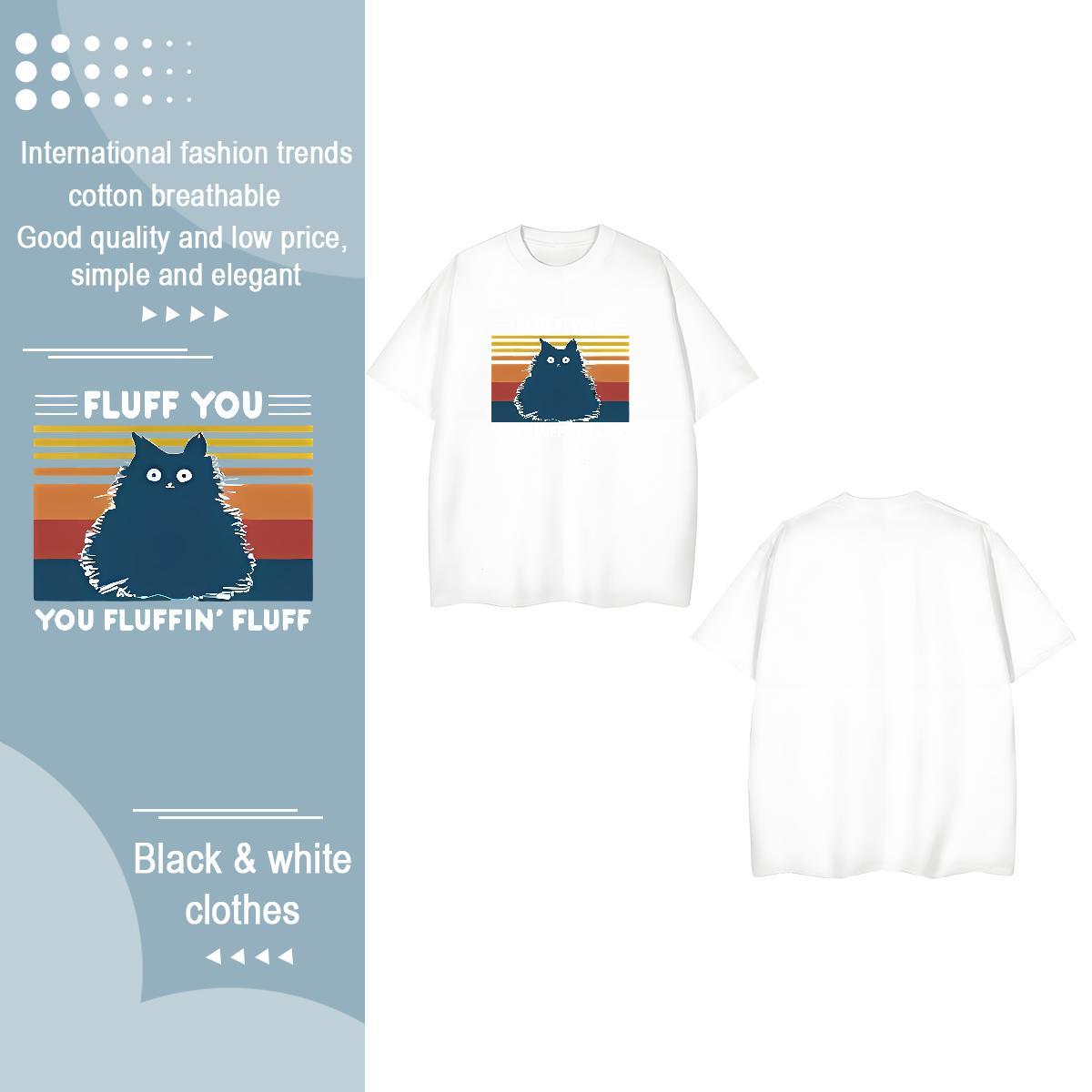 Custom T Shirts Women Crew Neck Breathable 230g 100% Cotton Women Tees Customized Print cat Daily Wear Nice Polos