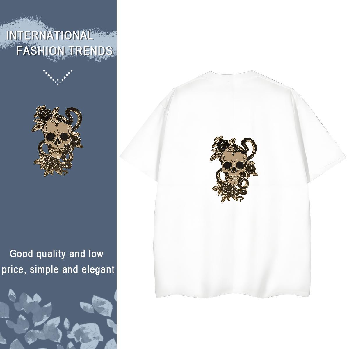 2024 Designer Women T Shirts 100% Cotton 230g Breathable Short Sleeve Sport skull Women Tees Loose fit Plus Size Custom Top Shirts