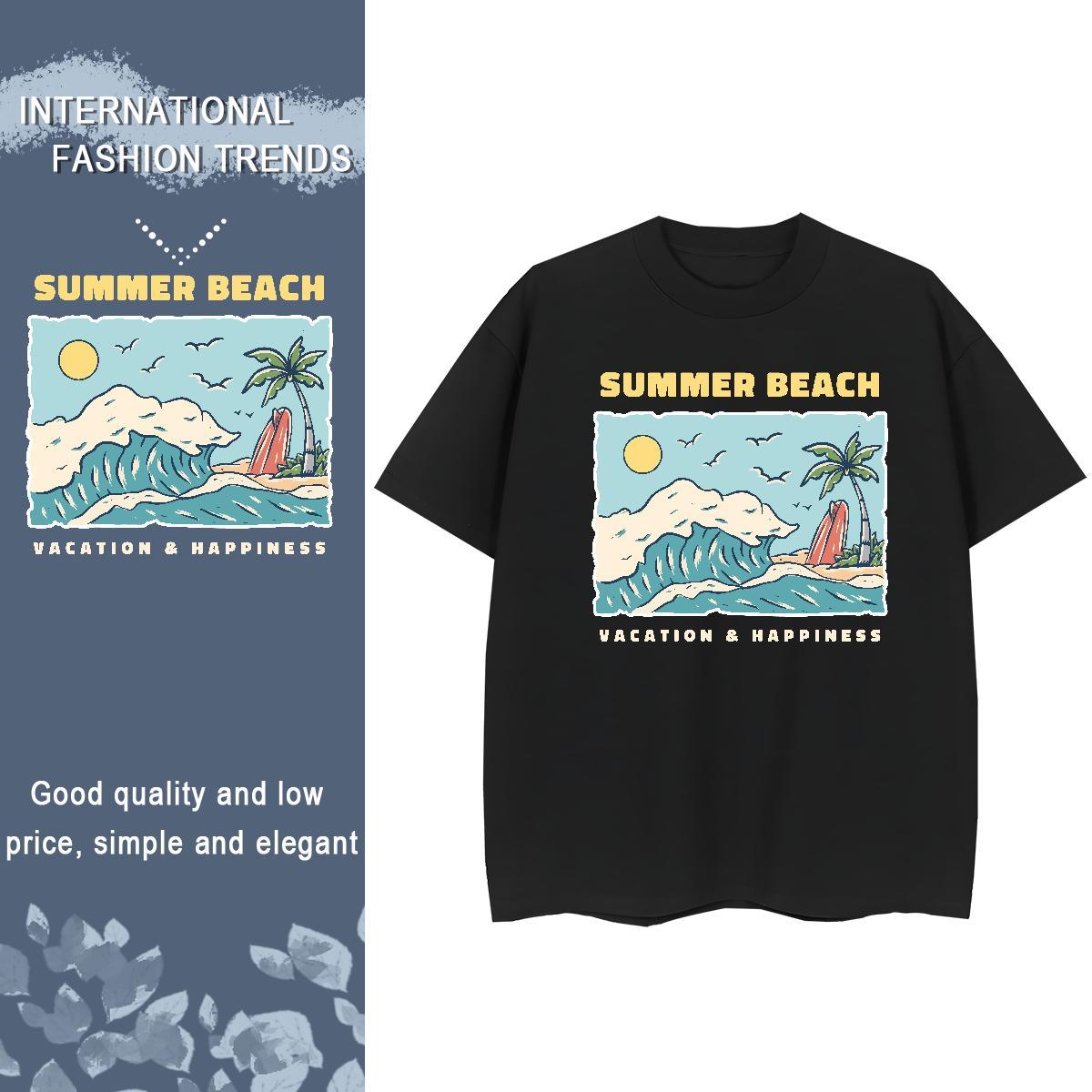 New Arrival T-Shirts for Women Comfortable 230g 100% Cotton Unisex Tshirts Anime Print sea Sport Designer Tee Shirt