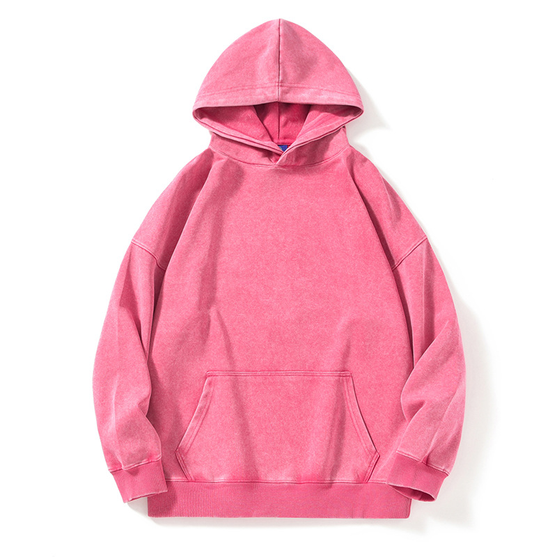 Men's Hoodies Batik washed vintage 350g combed cotton composite milk silk hooded sweatshirt