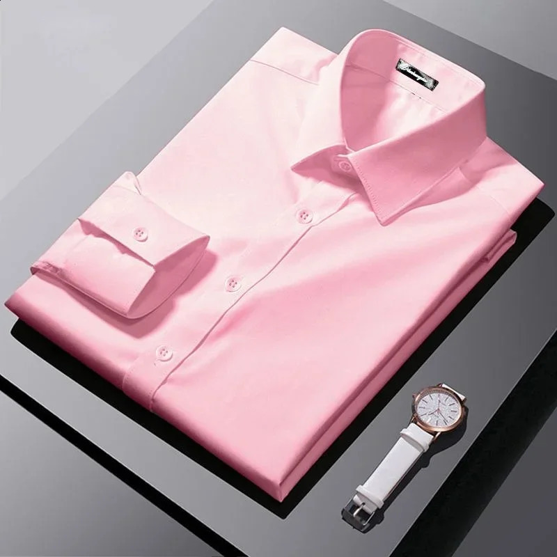 Red Mens Shirt Long Sleeve Slim Fit Business Suit Shirt Man Mens Large ropa clothing shirts for men 240822