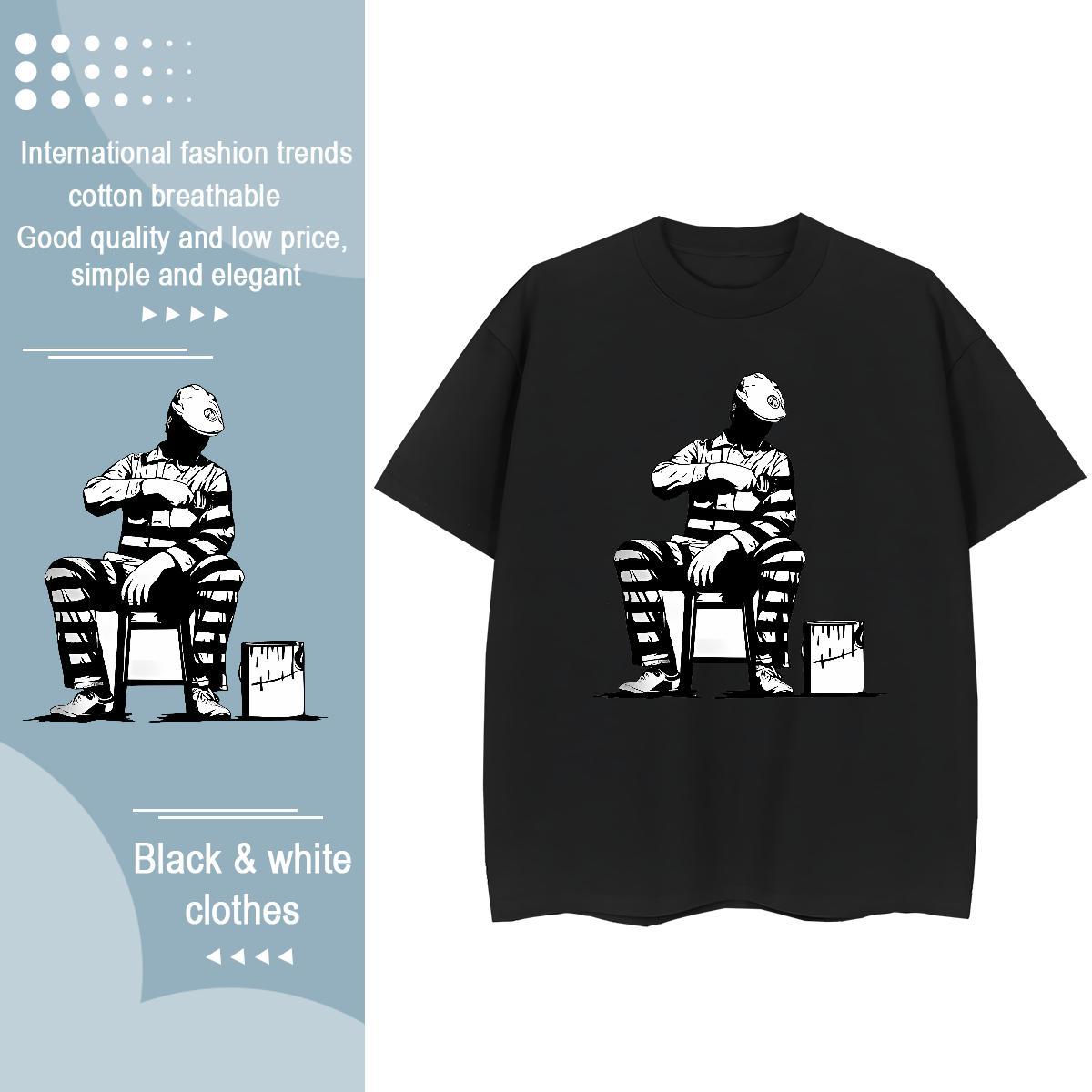 Fashion Casual T Shirt For Woman 230g Pure Cotton Breathable Short Sleeve High Street Hip Hop character Women Tees Unisex Anime Polos