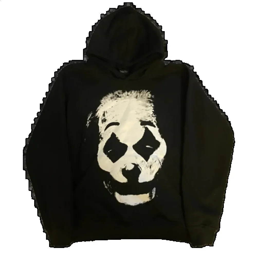 Y2K Pullover Hoodie Men Women Hip Hop Clown Graphic Print Oversized Hoodie Gothic Harajuku Sweatshirt Streetwear Casual Tops 240822