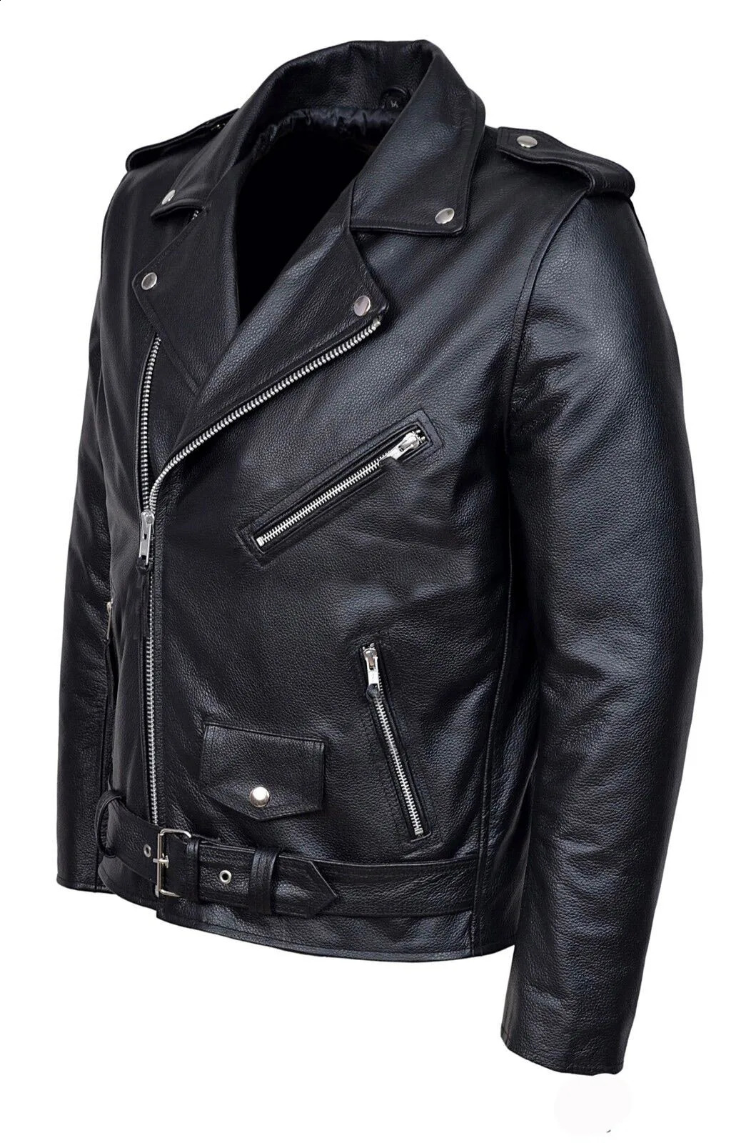 Men PU Leather Jacket Motorcycle Fashion Slim Fit Leather Coat 240822