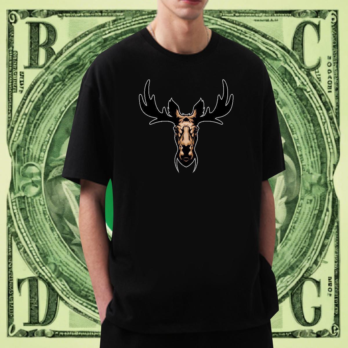 Classic Men Clothes T-Shirt Hip Hop Street 230g 100% Cotton Black Oversized Breathable Crew Neck deer Men T Shirts New Designer Top Tees