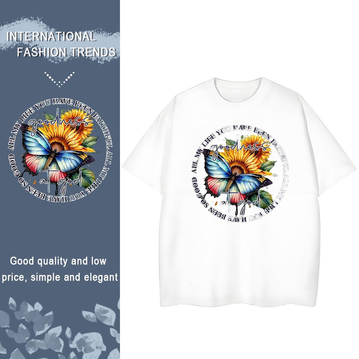 2024 Designer T-Shirts for Women Breathable Short Sleeve 100% Cotton 230g Lady T shirt DIY Anime Printed Butterfly Summer Casual Wholesale Tee Shirt