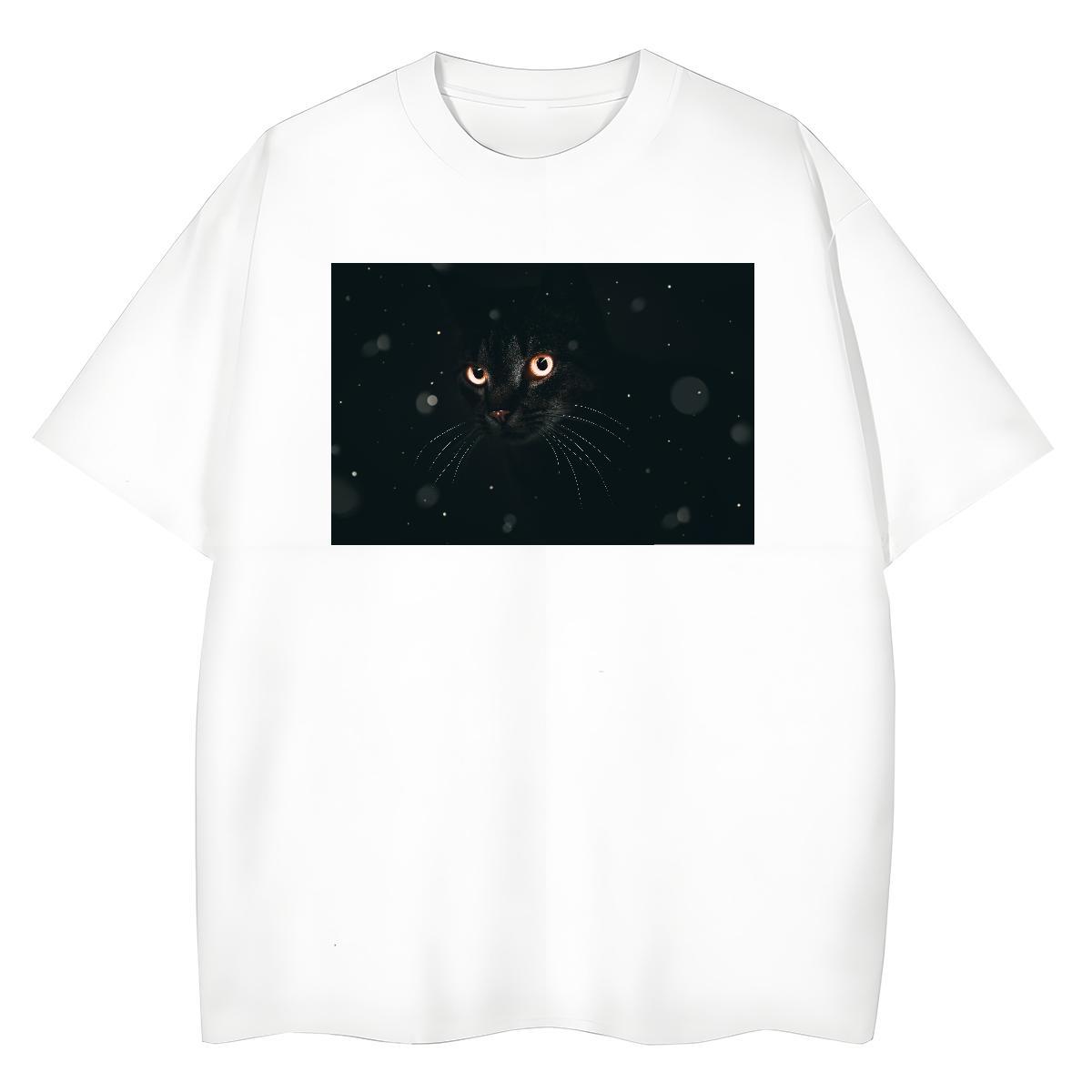 Classic Woman T Shirts Breathable Short Sleeve 230g 100% Cotton Woman Tshirt White Plus Size cat Casual Beach Designer Nice Clothings