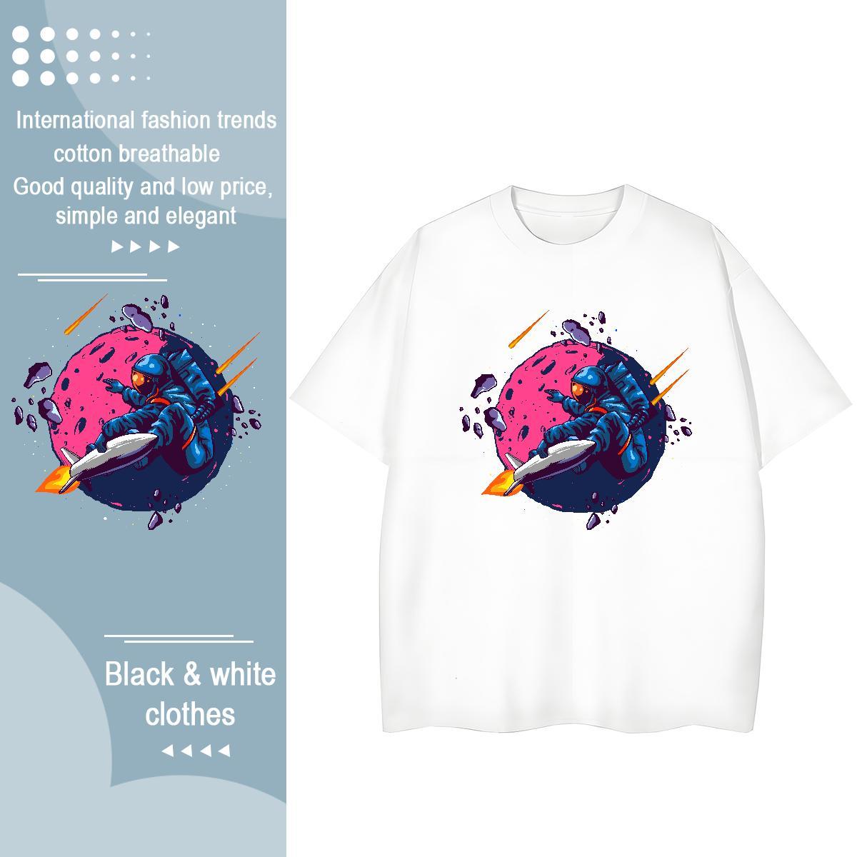 Free Shipping Tshirt for Man Woman 100% Cotton 230g universe Sports Casual T Shirt For Woman Short sleeve Soft Cartoon Printing L-4XL Top Tees