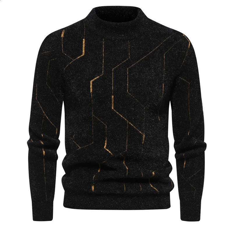 mink fur sweater soft comfortable fashionable warm knit mens clothing 240821
