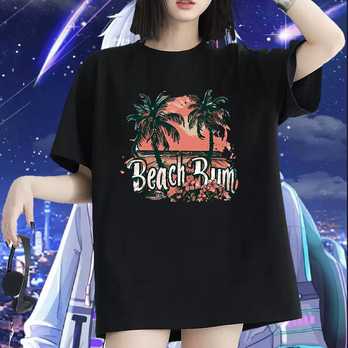 Fashion New T Shirts Women Short sleeve Soft 100% Cotton 230g Lady T shirt Plus Size Custom palm Casual Sport Popular Polos