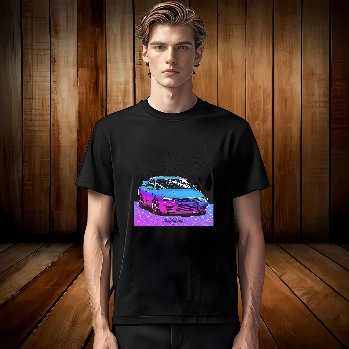 Loose beach T shirt Street Casual Men Tshirts 100% Cotton 230g 2024 New Breathable Short Sleeve Customized Print Clothes