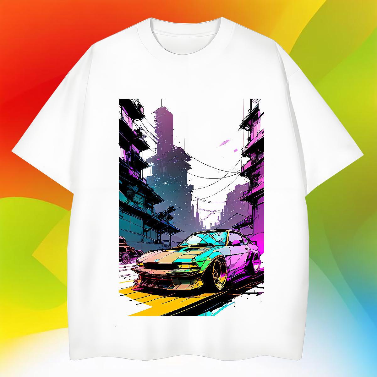 Cool Design beach T Shirts Men Anime Printing Street Tshirt for Man Woman 230g Cotton DIY Short Sleeve Soft Cartoon Printing L-4XL Tops Tees