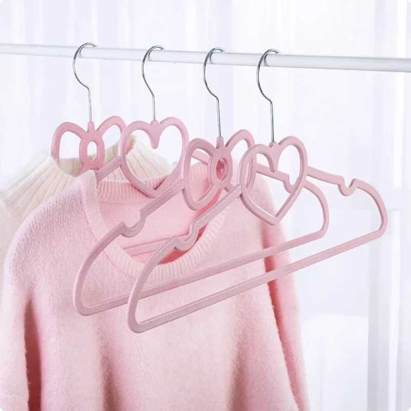 Hanger Coat ABS Pattern Durable Clothes 10PCS Hanger Hanger Heart For Adult Children Clothing Hanging Supplies (Pink)
