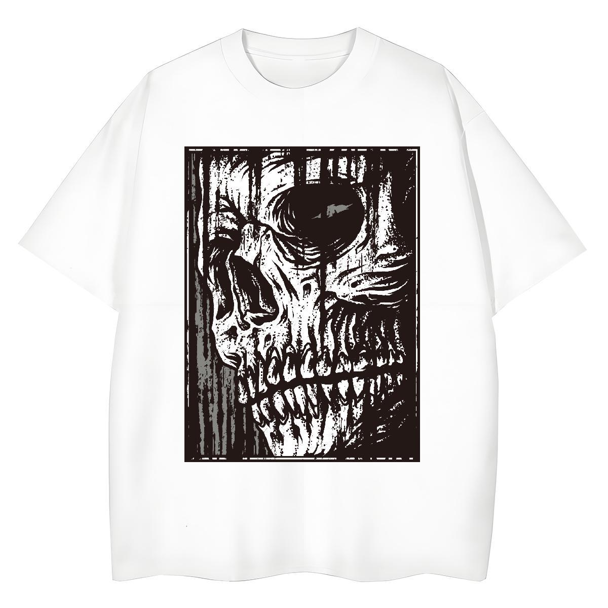 Designer T Shirt For Woman 230g Pure Cotton Breathable Hip Hop Street skull Couples T Shirts Free Shipping DIY Anime Printed Clothes
