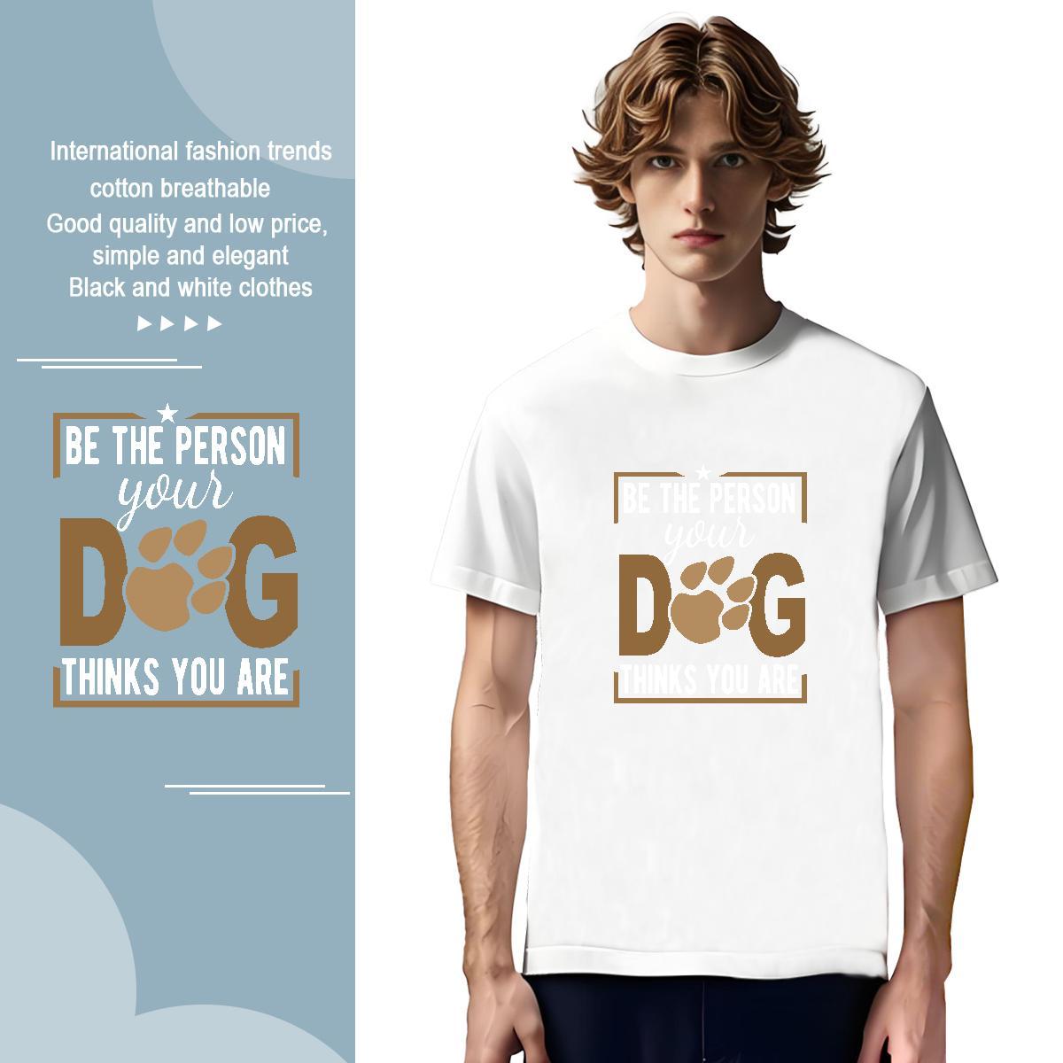 Cool letter T-Shirts for Men Anime Printing Street Men Clothes T-Shirt 230g Cotton Fashion Casual Crew Neck DIY Polos
