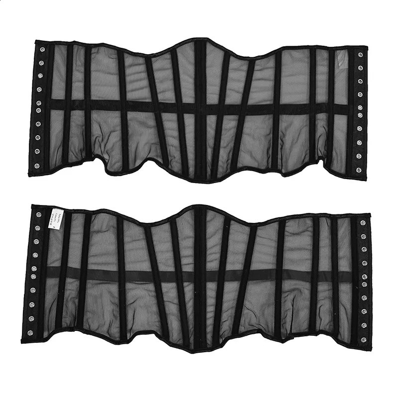 Women Mesh Abdomen Corset Tight Tops With Bones Push Up Body Gather Breast Bustier Shaping Transparent Bodices Outwear For Dress 240822