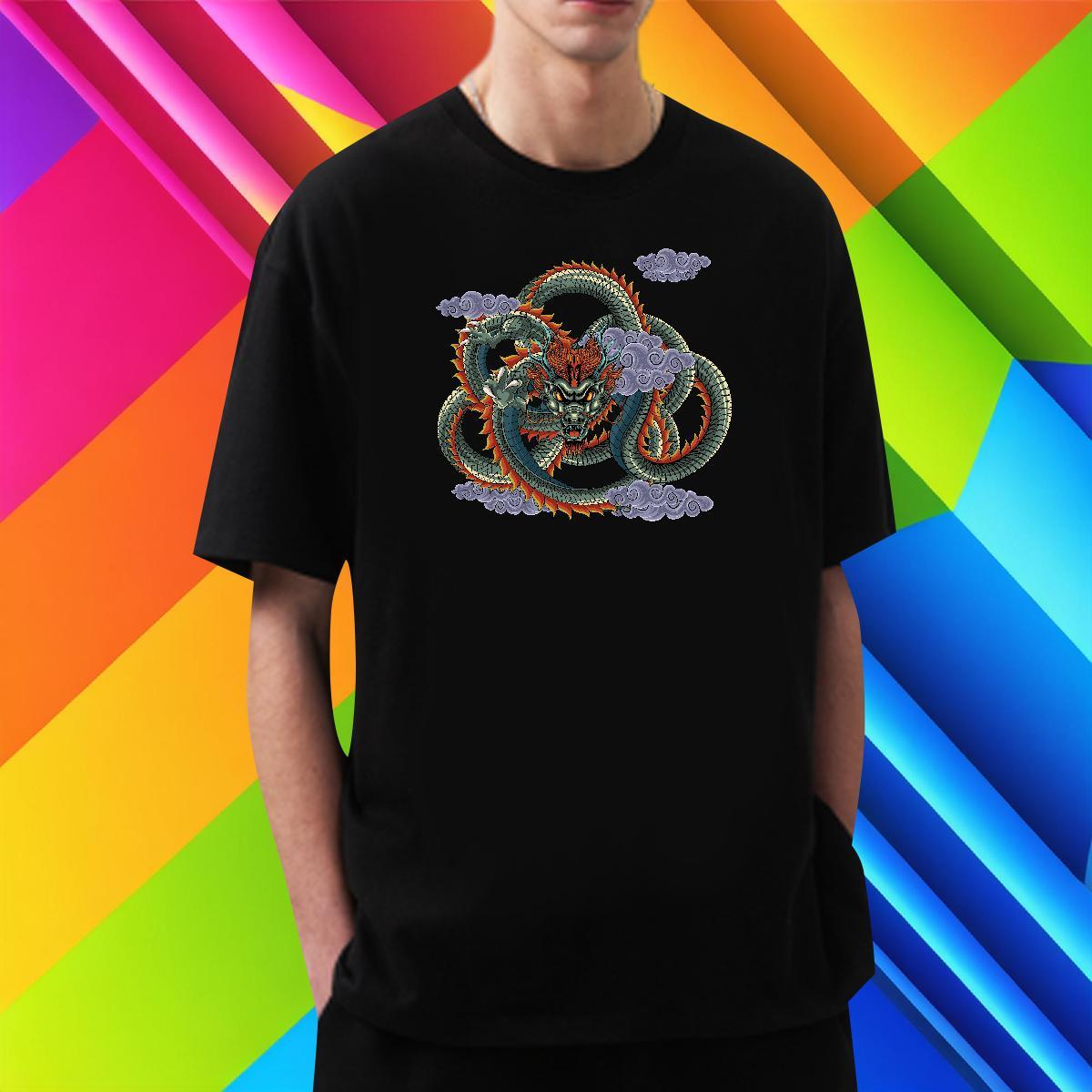 Designer dragon Men T Shirts Sport Men Tees 230g Pure Cotton Wholesale Breathable Short Sleeve Cartoon Print Clothes
