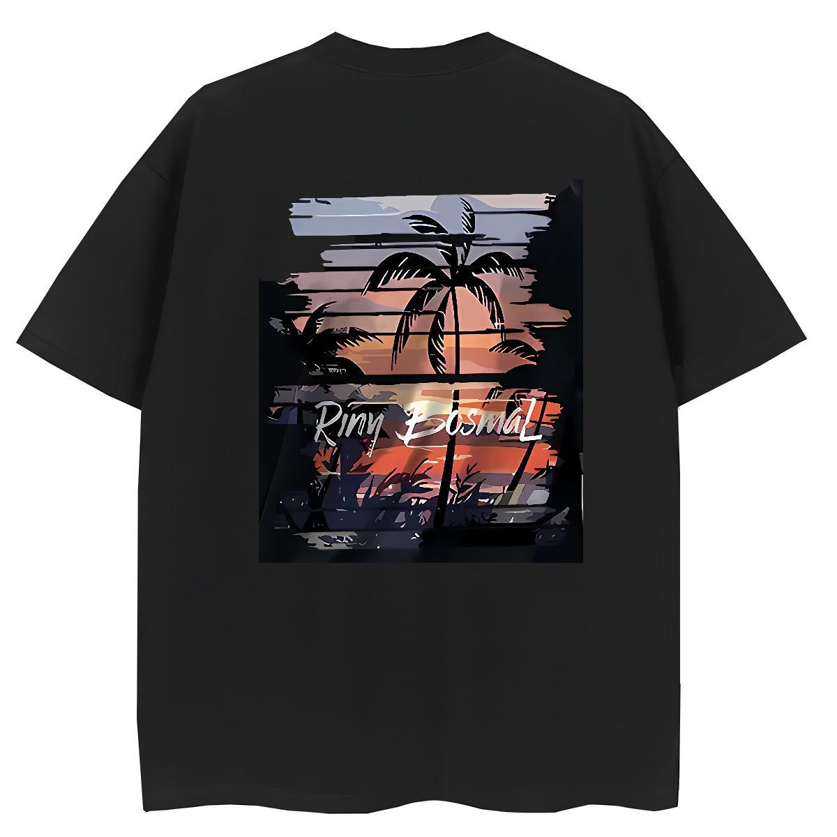 Fashion Casual Hip Hop Street Tshirt for Man Woman scenery Breathable Short Sleeve 230g 100% Cotton T Shirt For Man Loose Fit Black Oversized Tees