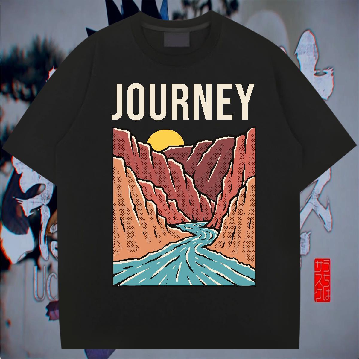 Comfortable Men Tshirts Summer Casual 100% Cotton 230g Floral Print Short Sleeve O-Neck mountains Man T Shirts DIY Customized Tees Shirts