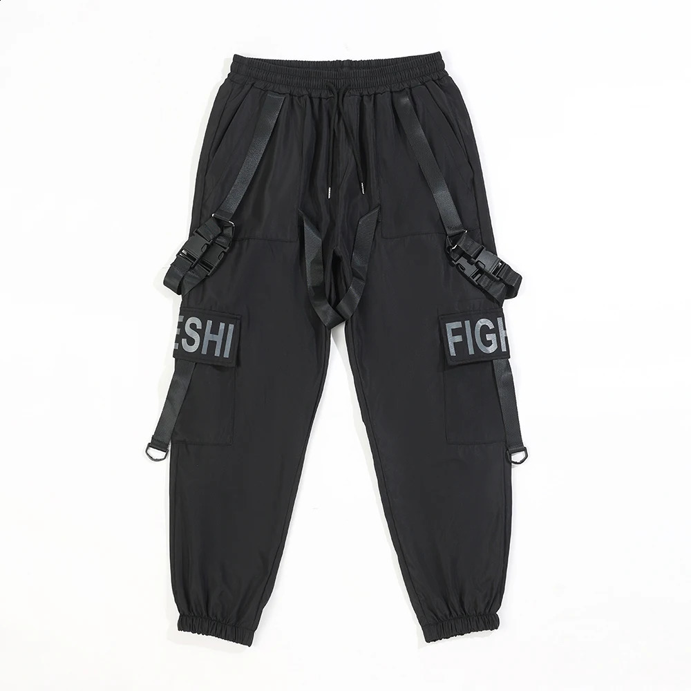 Men Cargo Pants for Men Casual Hip Hop Pant Loose Large Size Streetwear Sweatpants Y2K Pants Black Pocket Men Streetwear 240822