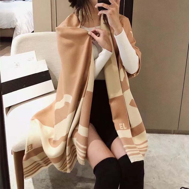 Designer Women's Scarf Echarpe Lue Men's Casual Double Side Shawl For Autumn And Winter Warmth Gift