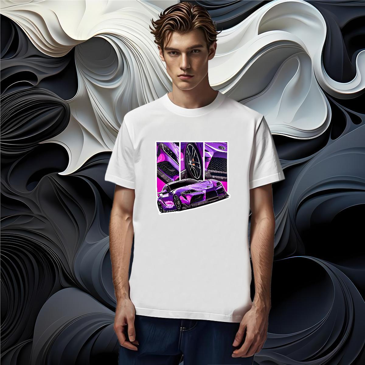 Wholesale car Man T Shirts Daily Outfit Men Clothes T-Shirt 230g Cotton DIY Customized Breathable Soft Customized Print Tops Shirt