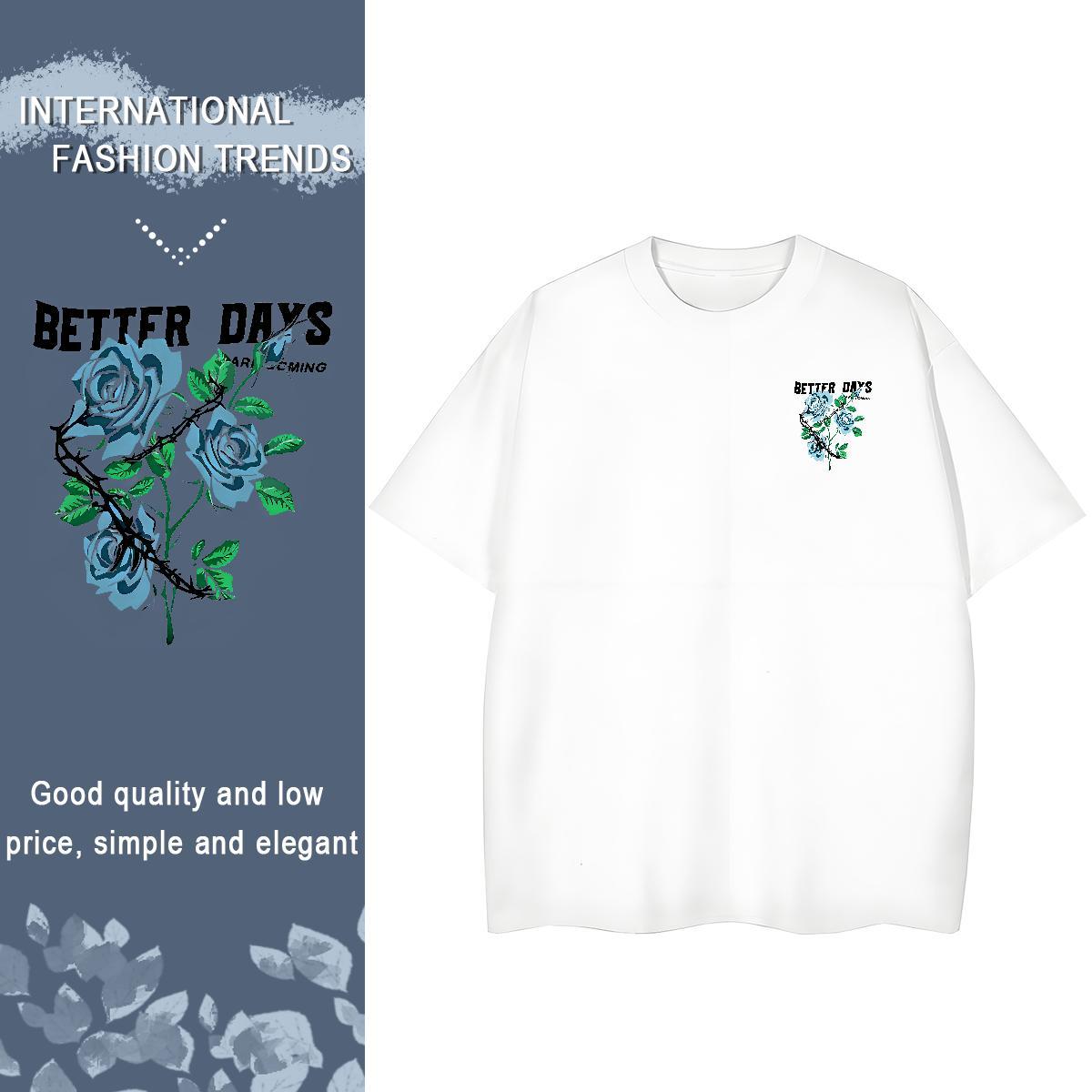 TOP Quality flower Mens T Shirts Beach Men Tshirts 230g Pure Cotton Free Shipping Breathable Plus Size Custom Clothings