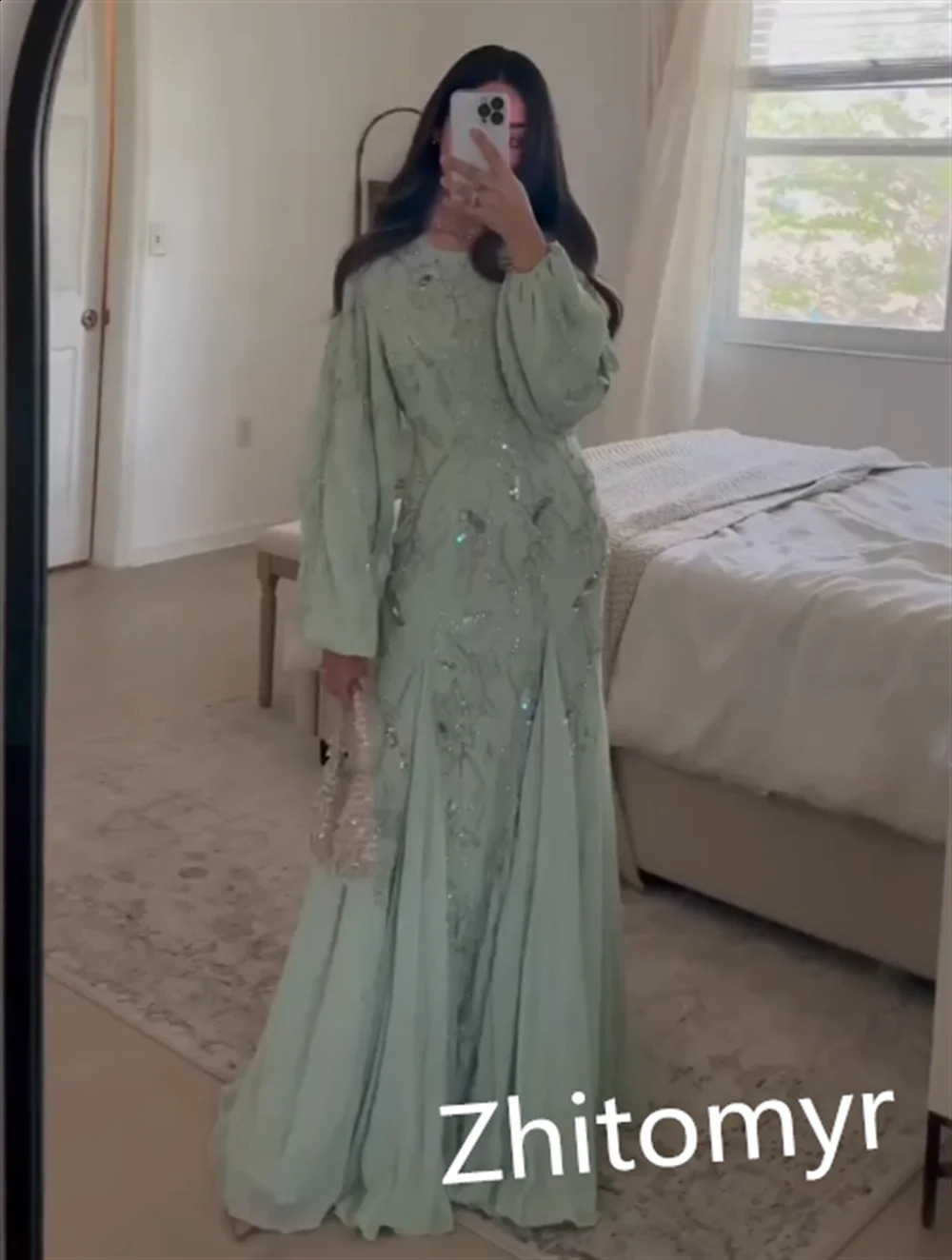 Jiayigong Chiffon Beading Beach Mermaid Scoop Neck Bespoke Occasion Gown Midi Dresses Saudi Arabia 240822