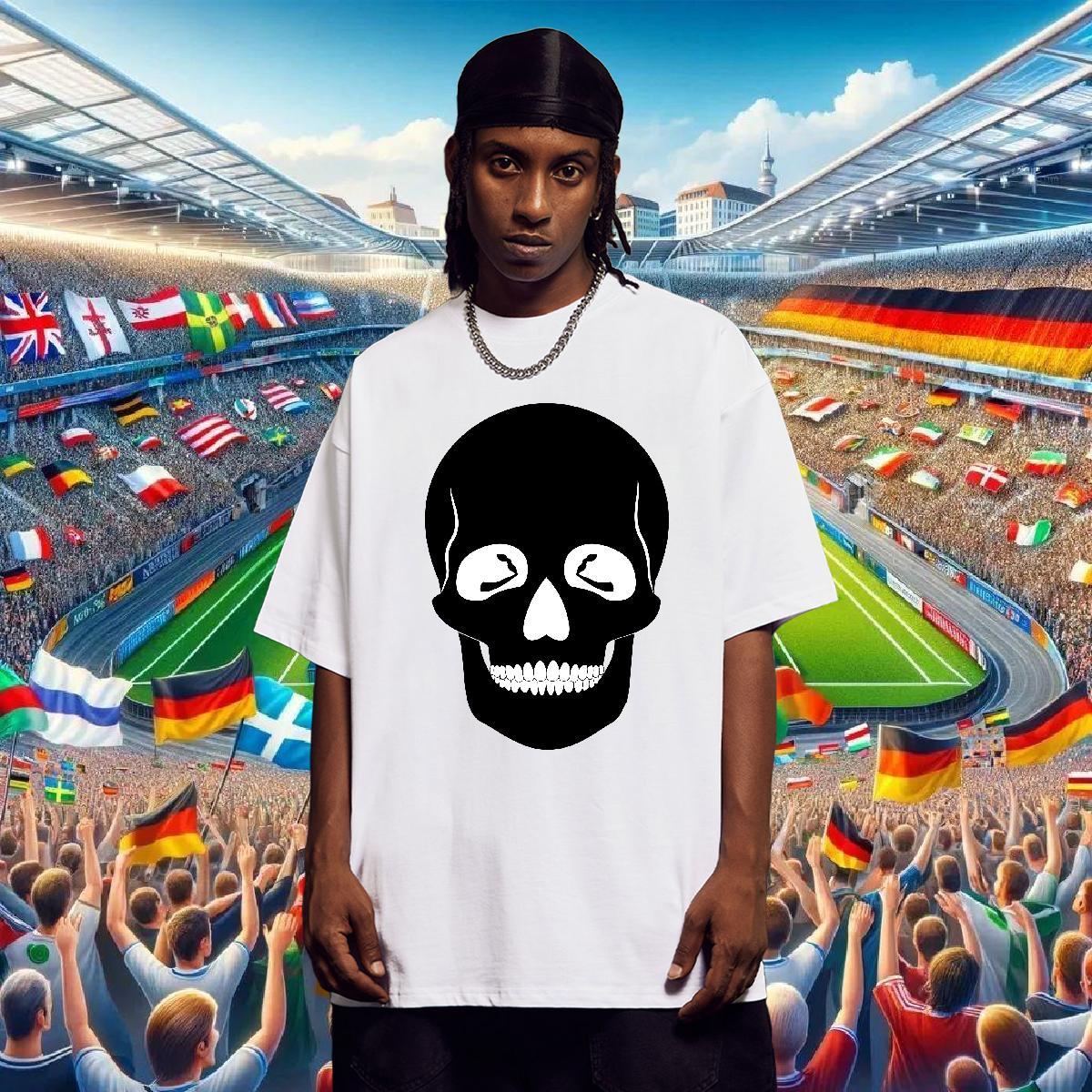 Classic Man T Shirts 230g Cotton skull Sports Casual Custom Anime Round Neck Short Sleeve Couples T Shirts Designer Fashion Tops Shirt