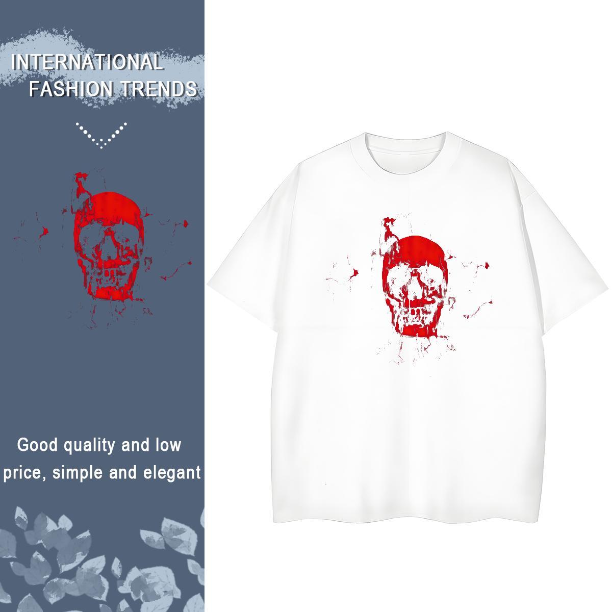 2024 Designer Men Clothes T-Shirt 100% Cotton 230g Sport skull Short Sleeve Soft T shirt Wholesale Plus Size Custom Tees Shirts