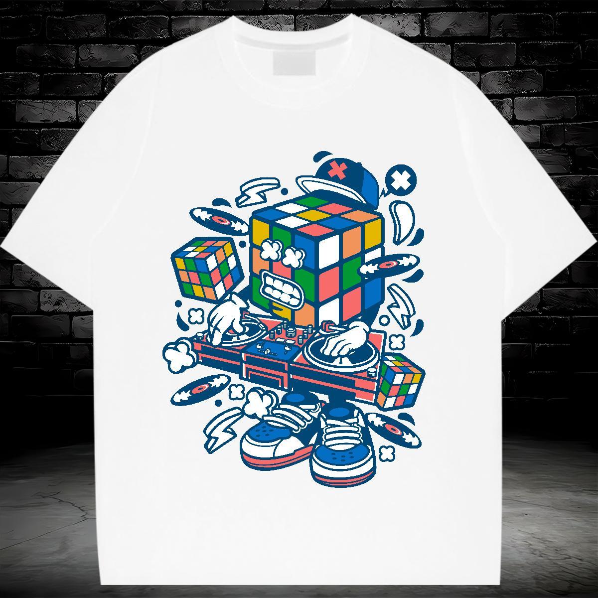 2024 Casual Woman T Shirts Breathable Short Sleeve 230g Cotton Tshirt for Man Woman Cartoon Print ET Daily Outfit High quality Wear