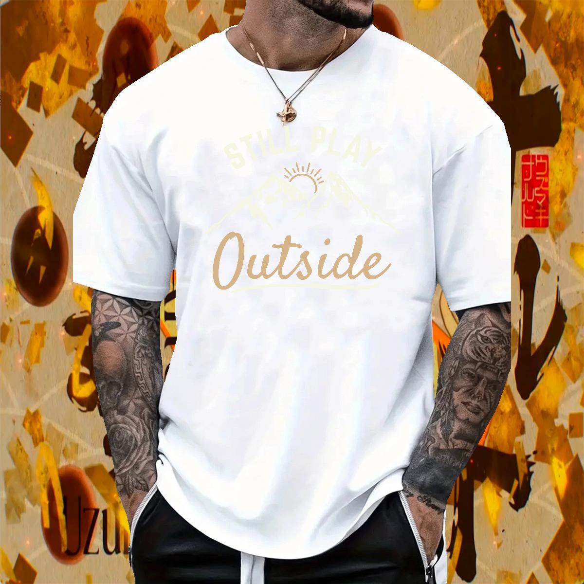 Loose Fit Men Tshirts Beach 100% Cotton 230g Black Oversized O Neck Short Sleeves monogram Men T Shirts DIY Customized Clothes