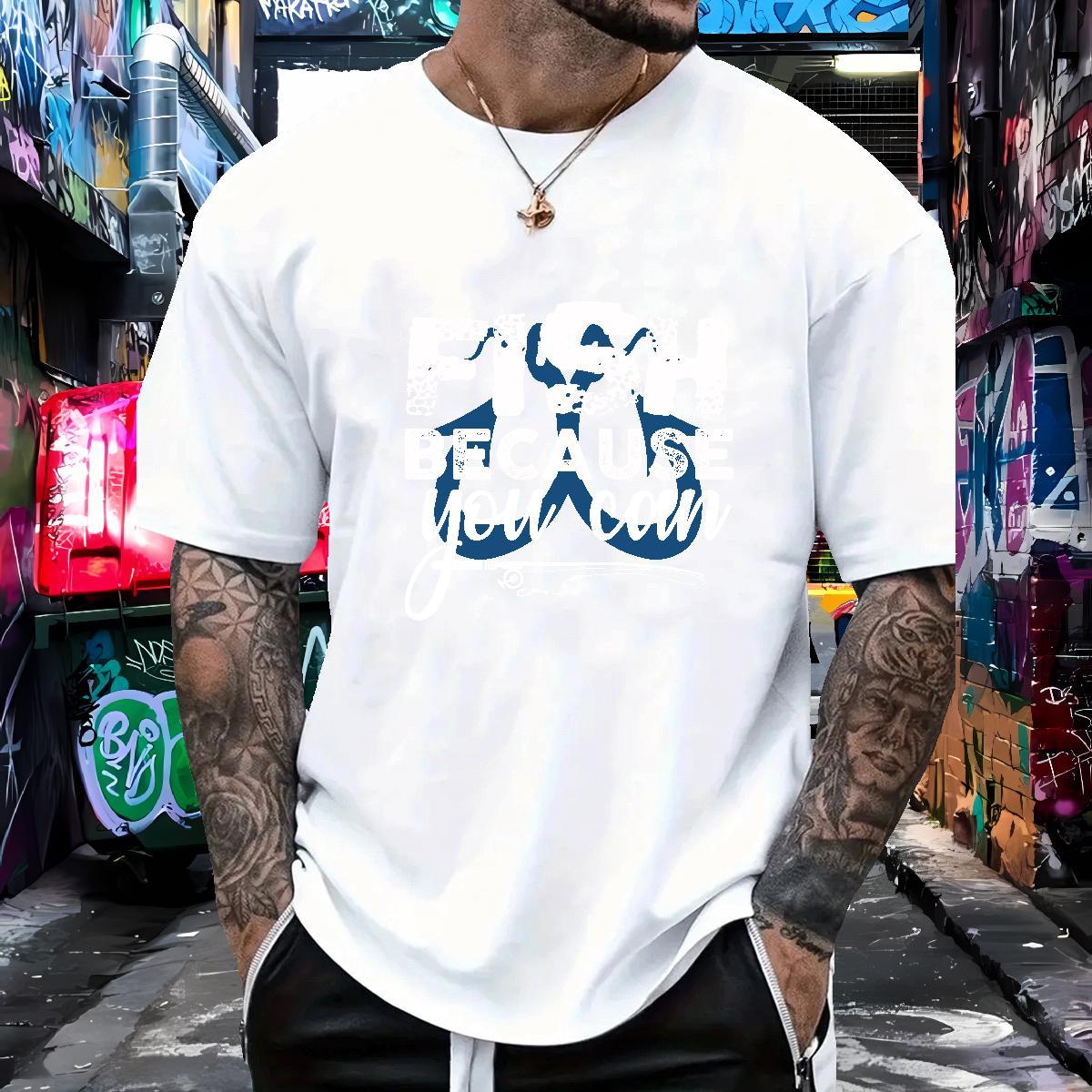 Unisex fish T shirt Hip Hop Men Clothes T-Shirt 230g Cotton 2024 Summer Breathable Crew Neck Custom Anime Wear