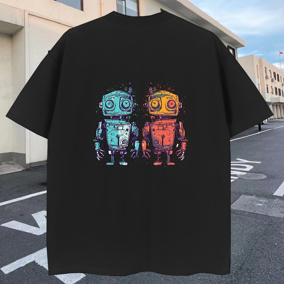 Cool Tshirts Street Wear 230g Cotton Anime Print Breathable Crew Neck ET T-Shirts for Men Classic Casual Tee Shirt