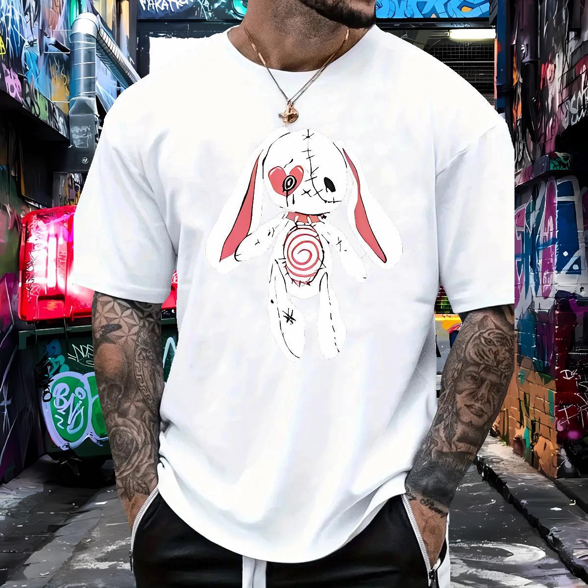TOP Quality Man T Shirts rabbit Crew Neck Daily Wear Custom Printed 230g 100% Cotton Men Clothes T-Shirt Casual New Tees
