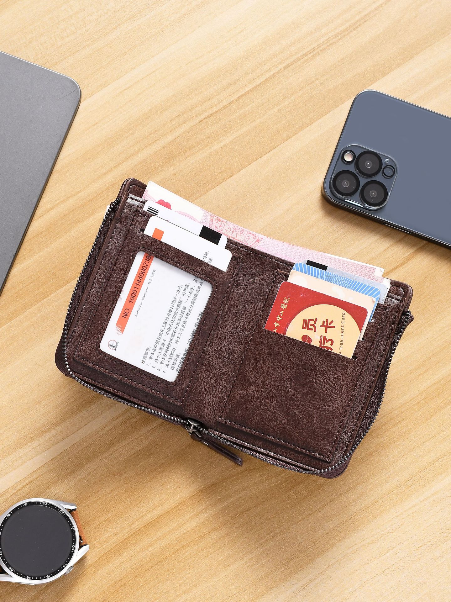 Men's PU Leather Zipper Wallet With Hidden Game Discount, Credit Card Holder Purse New Free Delivery Designer Bag