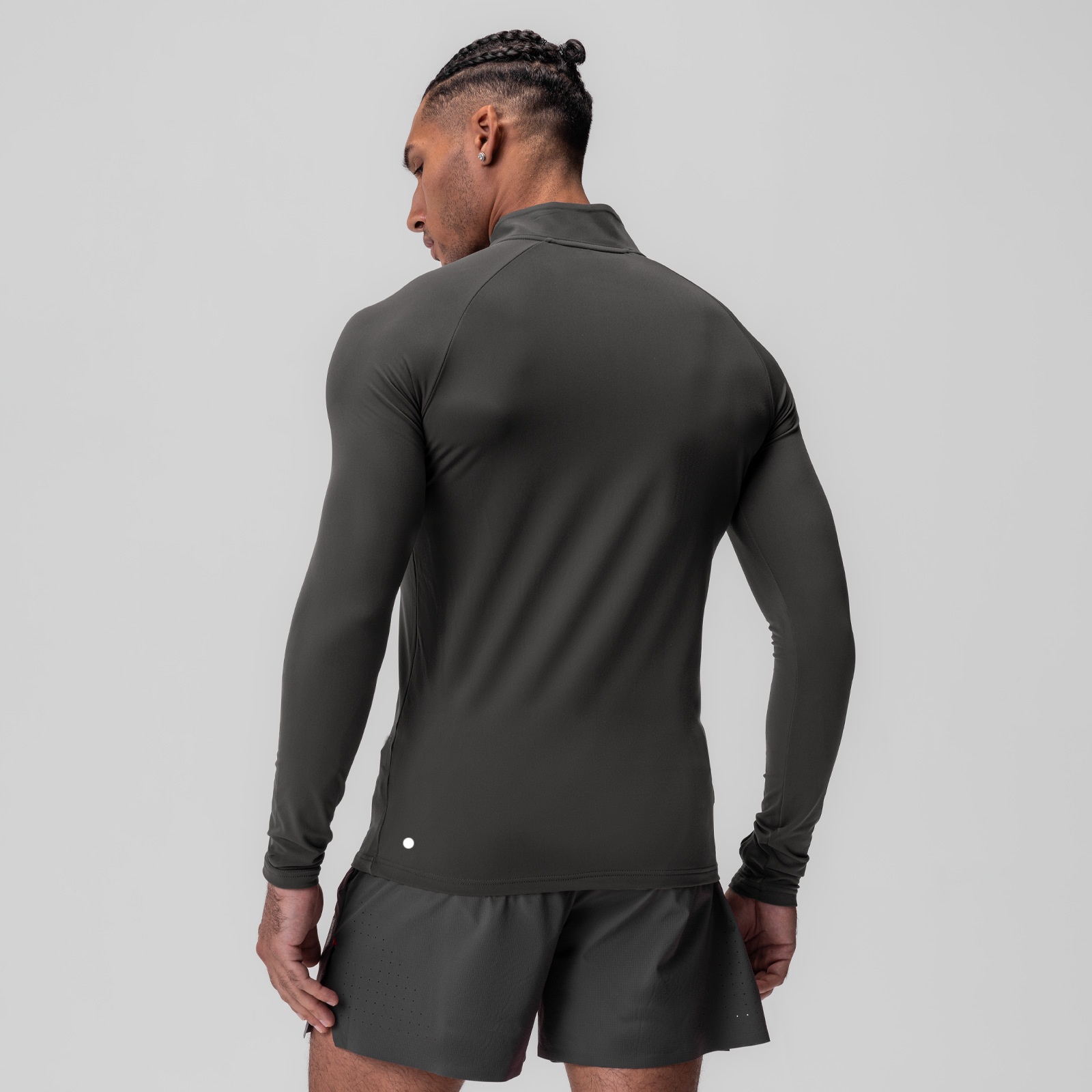 LLL316 Men Running Sports Long Sleeve T-shirt Men's Style Stand-up Collar Half Zipper Shirt Training Fitness Top Training Elastic Quick Dry