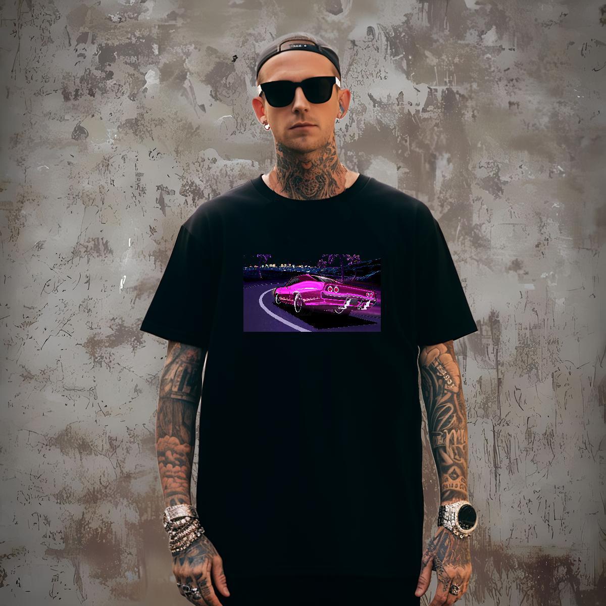 TOP Quality car T-Shirts Beach Tshirts 100% Cotton 230g 2024 Breathable Crew Neck Graphic Tees