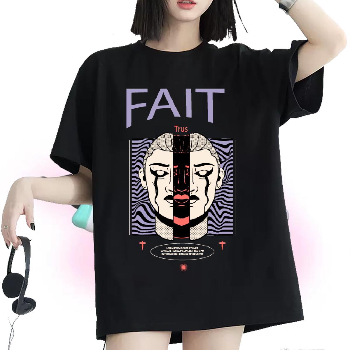 Unisex Lady T shirt 230g Cotton man Home Outdoor T-Shirts Round Neck Short Sleeve Custom Cartoon Clothings