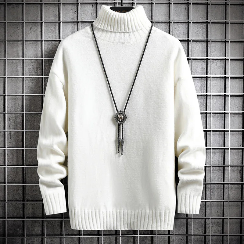 Winter Mens Turtleneck Cashmere Sweater Trend Plush Thickening Bottoming Sweater Solid Color Casual Fashion Male Warm Pullovers 240821