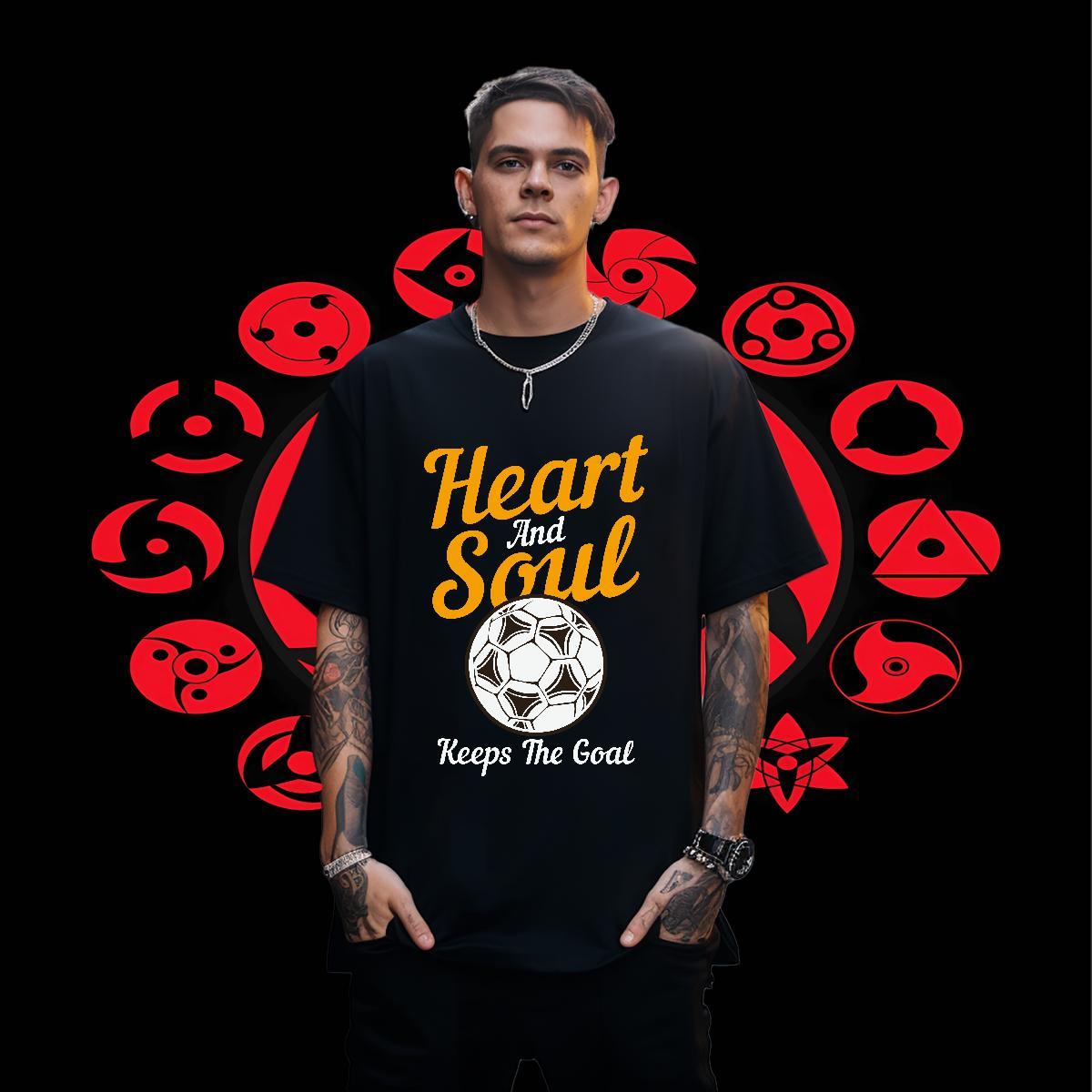 Classic Men Tshirts Anime Printing Street 230g Pure Cotton Black Oversized Crew Neck football Man T Shirts Customized Tops Tees